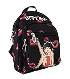 LuxeBag Betty Boop Canvas Mini Backpack (Black)
