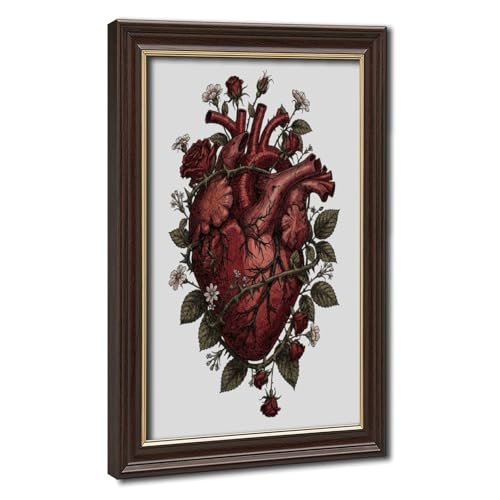 Poster cœur anatomique rose décoration murale 20x30