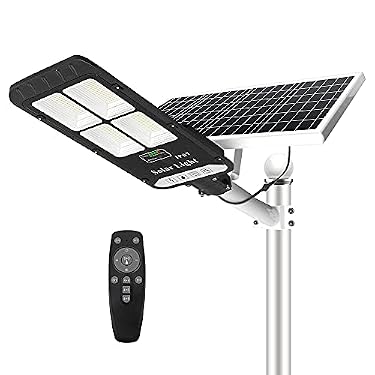 AMAZON - NIORSUN 400W Solar Street Lights Outdoor, Motion Sensor Dusk to Dawn Solar Security Flood Lights with Remote IP67 Waterproof for Parking Lot, Backyard, Driveway, Stadium, Garden(Bright White)