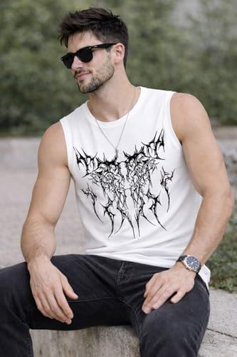 Image of JUGULAR Tank Tops Sleeveless T-Shirt for Men Gym Wear Vest Printed Stylish Round Neck Running for Sports Workout Fitness & Casual or Beach Wear