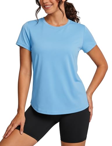 TACVASEN T-Shirt à Manches Courtes pour Femmes Protection Solaire Léger UPF 50+ Décontracté UV Protection