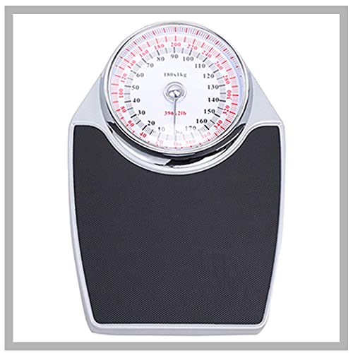 OUSIKA Báscula mecánica Báscula de esfera grande for peso corporal, báscula de baño personal Medición analógica de alta precisión, antideslizante, 180 kg Balanzas