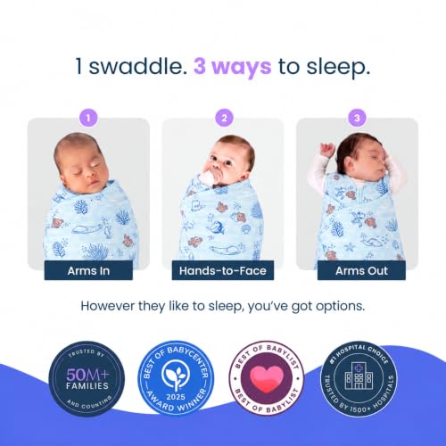 HALO Disney Baby Finding Nemo 100% Cotton Sleepsack Swaddle, 3-Way Adjustable Wearable Blanket, TOG 1.5, Nemo Tie Dye, Small, 3-6 Months - image 3