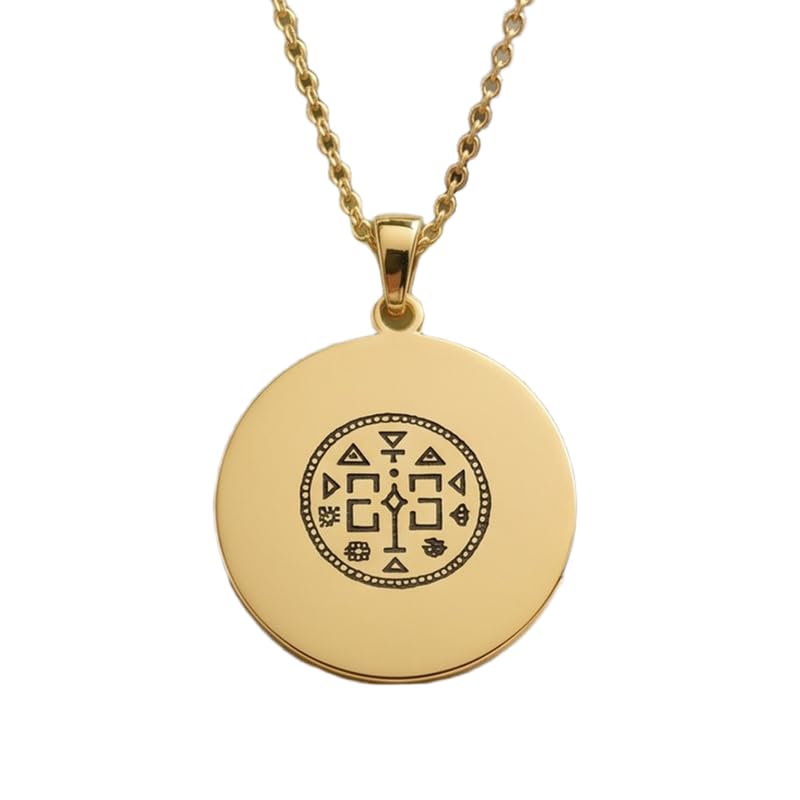 Collier gravé sceau mystérieux LKBEADS bijou unisexe pour le quotidien