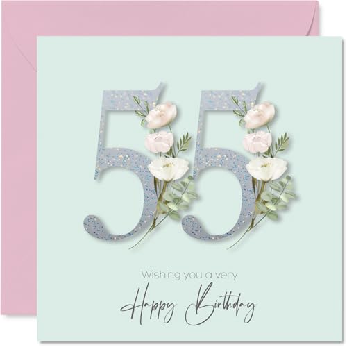 Cartes anniversaire 55 ans femme floral