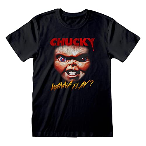 Heroes Inc Childs Play Chucky Face XL-Camiseta, Multicolor, Hombres