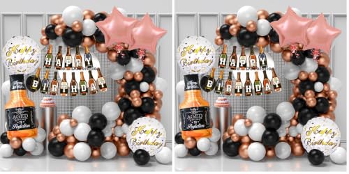 Image of Rozi Decoration Wine Colour Theme Birthday Decoration Items Set of 53 Pcs Happy 30th Birthday Decoration | Adults Birthday Decoration Kit | Champagne Foil Party Balloons | 50th Birthday Decorations