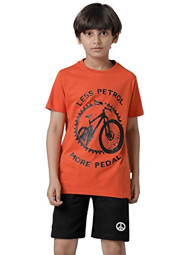 Image of KYDA KIDS Boys Cotton Printed Round Neck T-Shirts - Multicolor (Pack of 5)