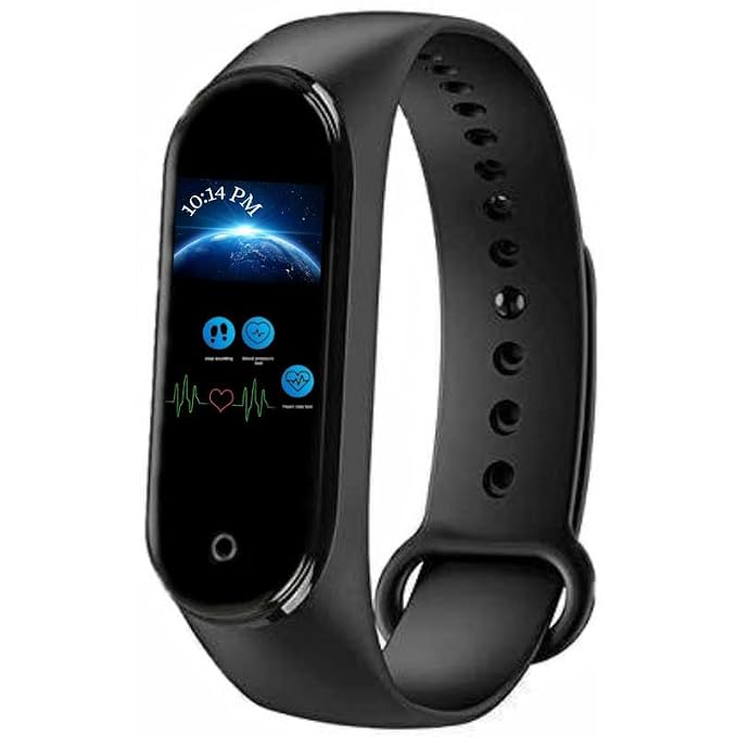 Mabron {Exclusive 2+2 Year Warranty) M5 Smart Fitness Band with OLED Touchscreen, Heart Rate & BP Monitor, Step Counter, Calorie Tracker, Bluetooth Smart Watch