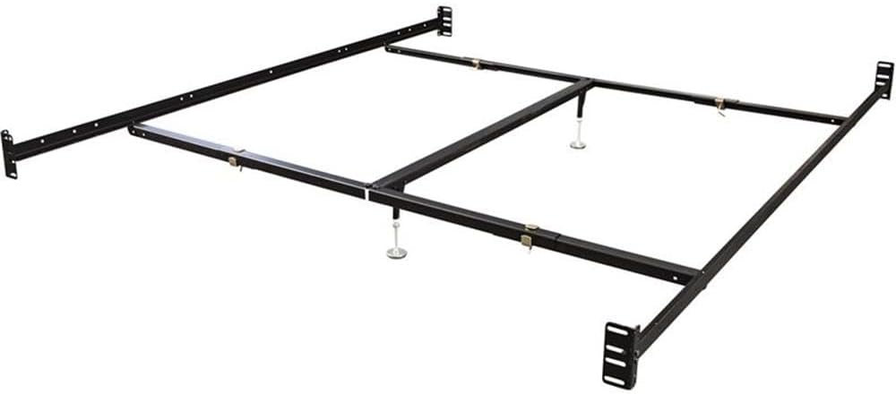 Hollywood Bed Frames Bolt on Bed Rail with Center Support/Crossarms/2 Legs/Adjustable Glides, 82-Inch, Queen/Eastern King
