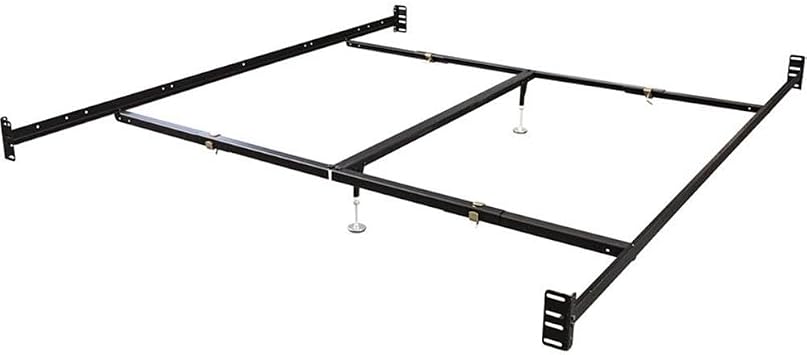 Hollywood Bed Frames Bolt on Bed Rail with Center Support/Crossarms/2 Legs/Adjustable Glides, 82-Inch, Queen/Eastern King