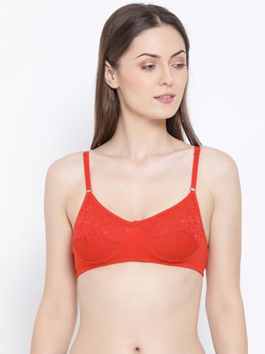 Image of Softline Women's Cotton Rich Wire-Free Full Coverage Bra Combo | Non-Padded | Fancy Lace Design | Pack of 2
