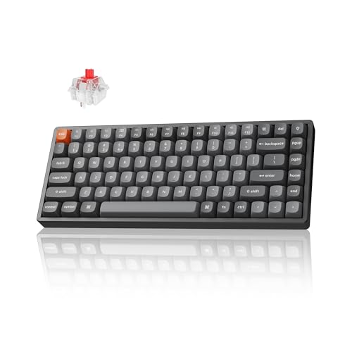 Keychron K2 Max QMK/VIA 2.4 GHz & Bluetooth Wireless Custom Mechanical Keyboard for Mac/Windows/Linux, 75% Layout Keyboard RGB Backlight wAluminum Red Switch - Black