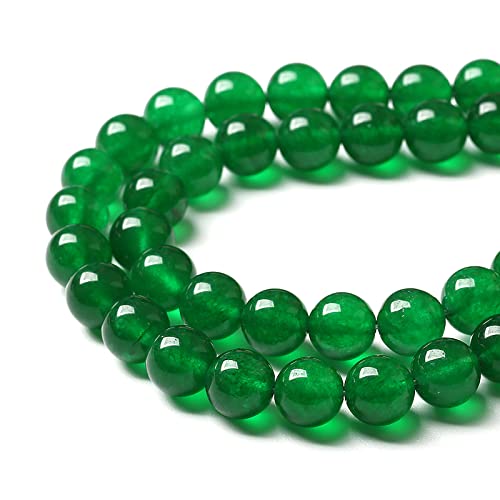 46Pcs 8Mm Natural Chinese Green Jade Beads Chalcedony Round Loose Gemstone Crystal Energy Healing Power Stone Beads For Jewelry Making Diy Bracelet (8Mm, Chinese Green Jade) #TOP4