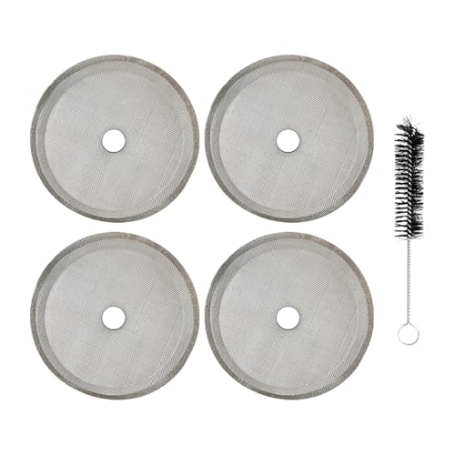4 Pack of Reusable Stainless Steel Cafetiere Filter Mesh Screens, 4 Inch Coffee Filter for French Press & Tea Makers