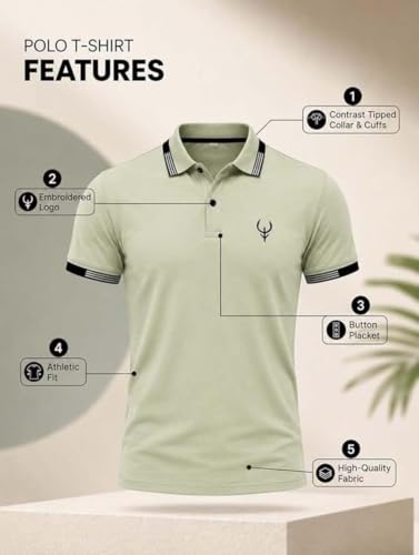 Image of Lymio Polo T Shirt for Men | Men Casual T-Shirt | Polo Available in Combo Pack of 2 (Polo-40-43)
