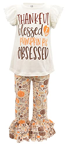 Image of Unique Baby 2 Piece Girls Double Ruffle Leggings and Short Sleeve Shirt Clothes Set Kid and Toddler Girl Outfit