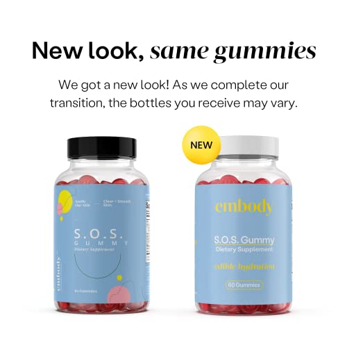 Embody 60 Multivitamin SOS Gummy Vitamin D Supplement for Dry, Itchy
