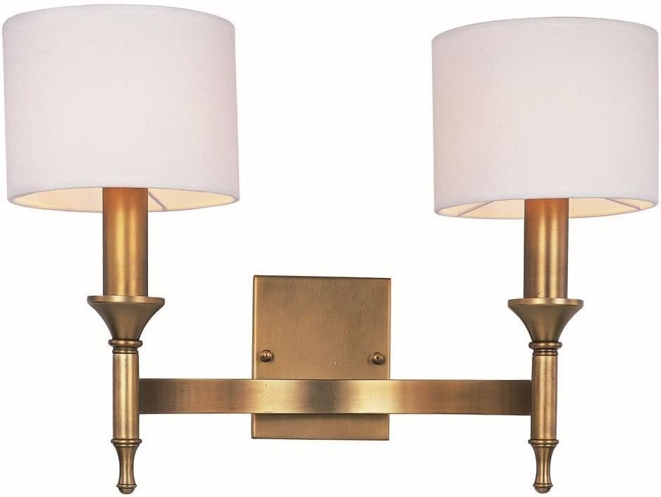 Maxim Lighting Fairmont 2-Light Wall Sconce | Aged Brass Finish | Transitional Indoor Light Fixture | Ideal for Hallways, Bedrooms & Bathrooms | Home Decor Light Fixture | 22379OMNAB