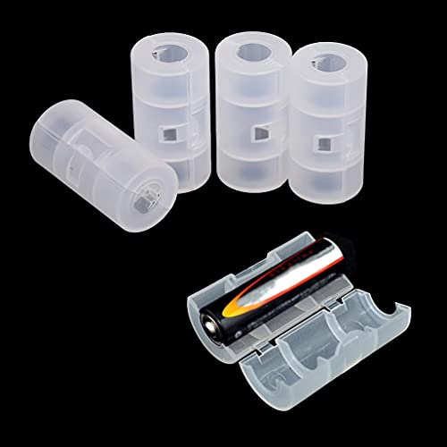 GMBYLBY 4Pcs Standard AA Battery to Size C Battery Converter Battery Adapter Box Multipurpose Battery Adapter