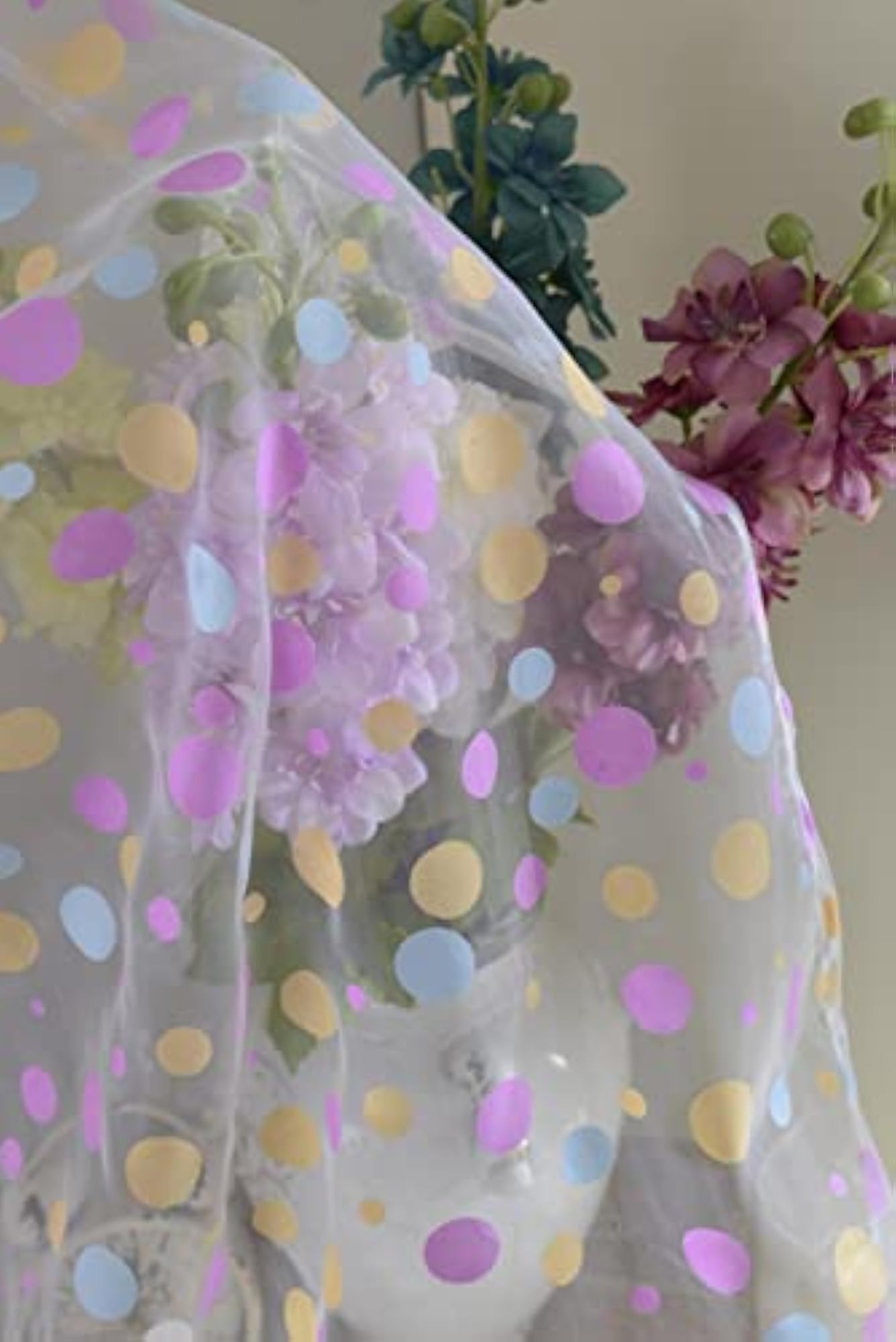 Colourful Dot Pattern Window Door Balcony Curtain