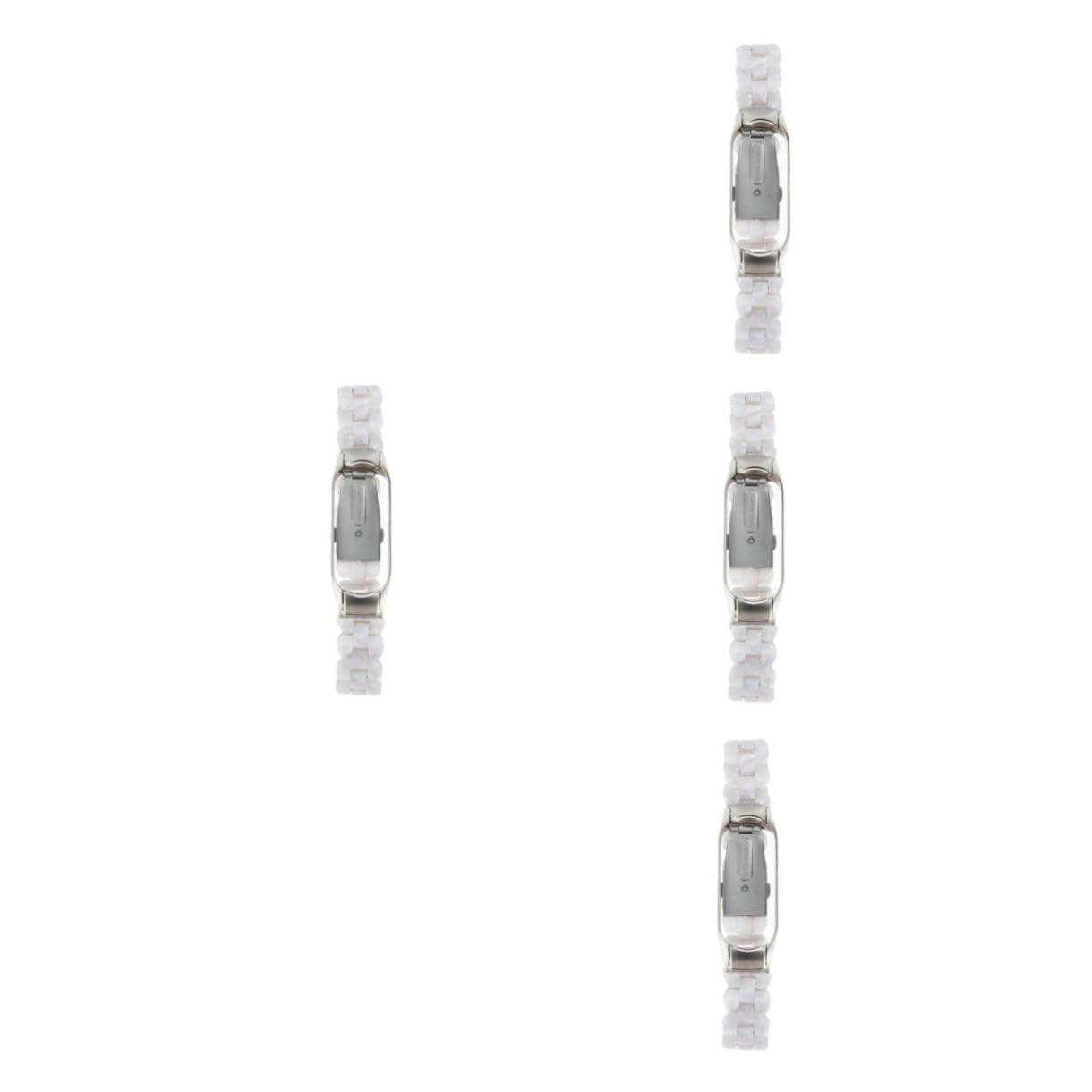 HEMOTON 4piezas Correa De Resina Compatible Con Band Banda y Resistente Para Uso Diario y Ocasiones Especiales Color Perla