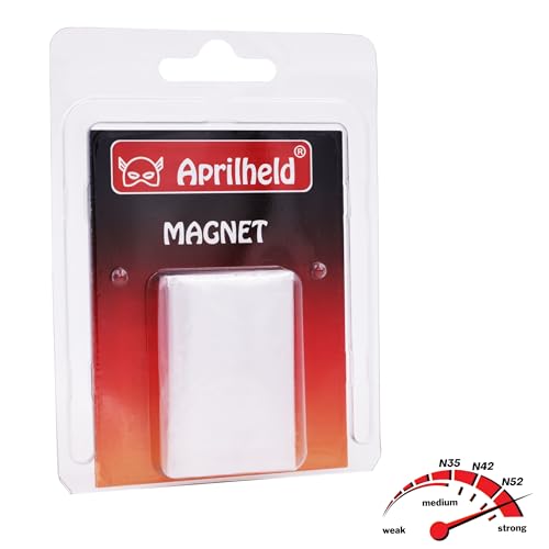 Aprilheld | 8 Scheiben-Magnete 15x8mm | N52 stärkste Klasse - Neodym-Magnete extra stark | Power-Magnet für Pinnwand, Whiteboard, Foto, Kühlschrank | Mini Magnetscheibe