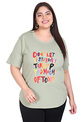 Image of In Love Women's Graphic Printed Cotton Plus Size Longline T-Shirt | Cotton fabric - soft longline T-shirt with easy plus-size fit