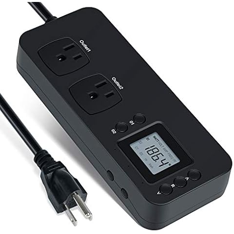 Electricity Usage Monitor, Briidea Power Consumption Watt Voltage Amp Meter Tester with 2 Outlets Electricity Analyzer Monitoring Device for Energy Saving Cover