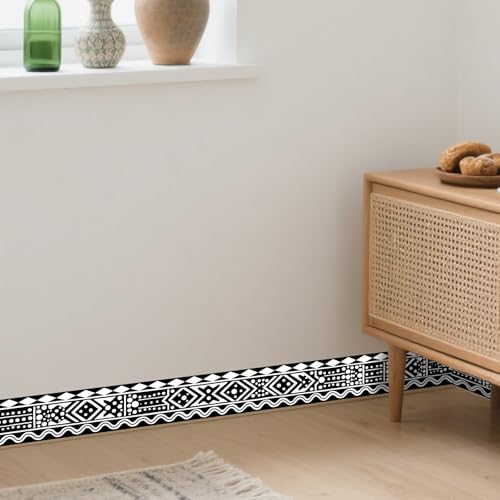 Image of Nuxovilar Silver Gray Metallic Peel Stick Wall Border PVC 3.94x16.4' | Wall Trim, Molding Decal, Peel Stick Border, Adhesive Frame, for Bedroom, Kitchen, Living Room (Industrial Gray)