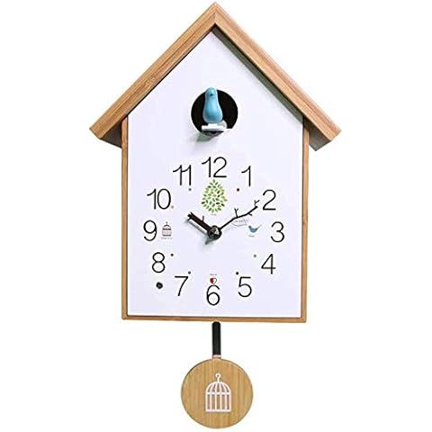 Weiße Kuckucksuhr für Wohnzimmer Lounge Moderne Dekorative Wanduhr Cover