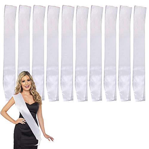 Niu Mang Schärpen, unbedruckt, für Party-Dekoration, Bastelzubehör, Heimkehren, Hochzeit, 9,5 cm x 78 cm, 8 Stück Cover