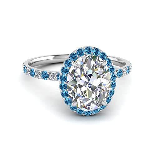 Image of Choose Your Gemstone Oval Halo Ring 925 Sterling Silver Oval Shape Halo Engagement Rings Gemstone Wedding Promise Gift Casual Wear Party Wear Daily Wear Office Wear US Size 4 to 12