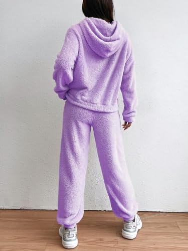 Image of THE DRY STATE Women's Basic Fit Teddy Fur Hoodie with Kangaroo Pocket