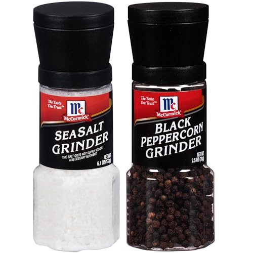 McCormick Grinders Sea Salt Grinder, 6.1 oz with McCormick Black...