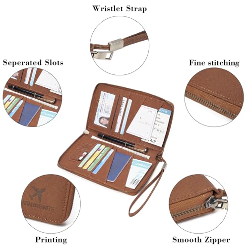 LEEXTON Family Passport Holder Wallet RFID Blocking Zippered Passport Wallet,Women and Men Travel Wallet Ladies Passport Cover by LEEXTON - Used condition - Image 5