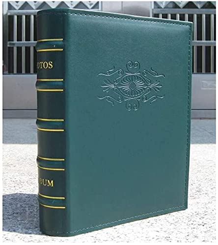 10 cm album fotograficzny 400, sztuczna skóra twarz rodzina dziecko wzrost książki pamięci, śródmiąższowa czarna dolna strona 23,5 cm x 18 cm x 6 cm