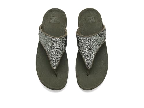 Image of FitFlop Lulu Multi-Tonal Glitter Toe-Post Sandals