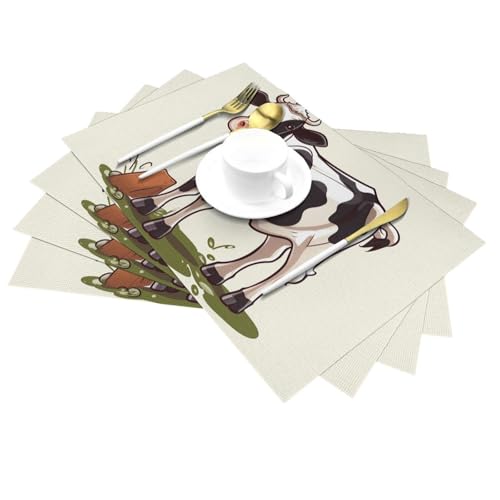 Set de table antidérapant PVC résistant à la chaleur lot de 4 lavable - 4