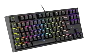 Mechanische Gaming Tastatur QWERTZ TKL 80%, Gateron Yellow Pro, 1000Hz, RGB