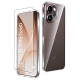 CAUHENYEE Trasparente Cover per OPPO Reno 15 Pro 5G Custodia, con 1 Pezzi Schermo in Vetro Temperato, Cover Sottile e Morbida in TPU Trasparente