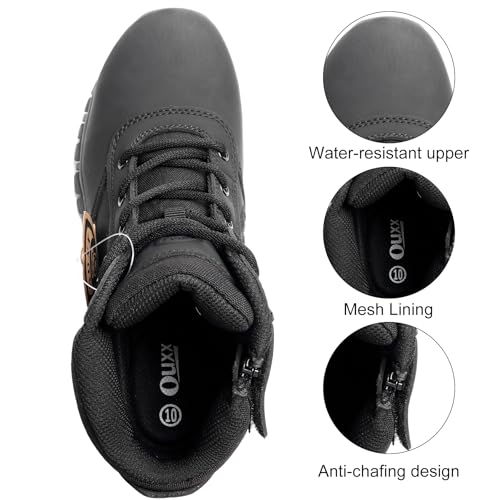 Image of Men's 5 inch Waterproof Steel Toe Work Boots, Side Zip Safety Shoes OX2518 | Insulated, Puncture Resistant