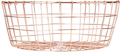 Fruteira De Ferro Cromado Rosé 26x26x10cm Lyor Rosé No Voltagev