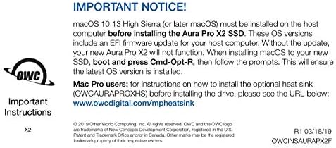 OWC - 1.0 TB Aura Pro X2 - NVMe Solid-State Drive for Mac Pro (Late 2013-2019)