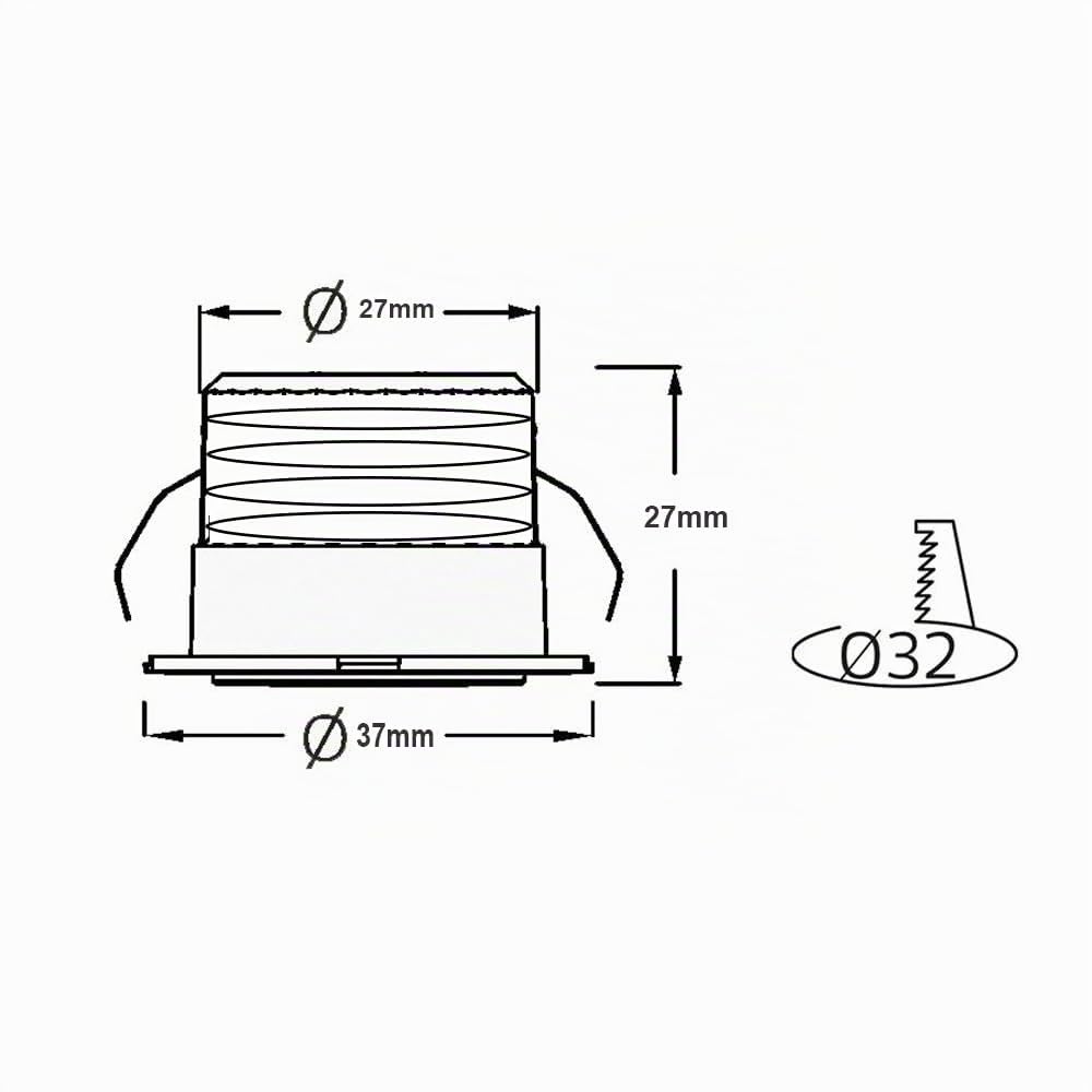 Juego de 6 mini focos empotrables de 3 W con transformador (reemplazable) carcasa exterior de aluminio, focos LED empotrables de instalación permanente para habitaciones de cristal balcones