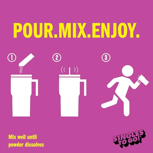 SINGLES TO GO! Skittles Go Wild Berry Variety Pack, Watertok Powdered Drink Mix, Zero Sugar, Low Calorie, Includes 4 Wild Berry Flavors, 1 Box (30 Single Servings)