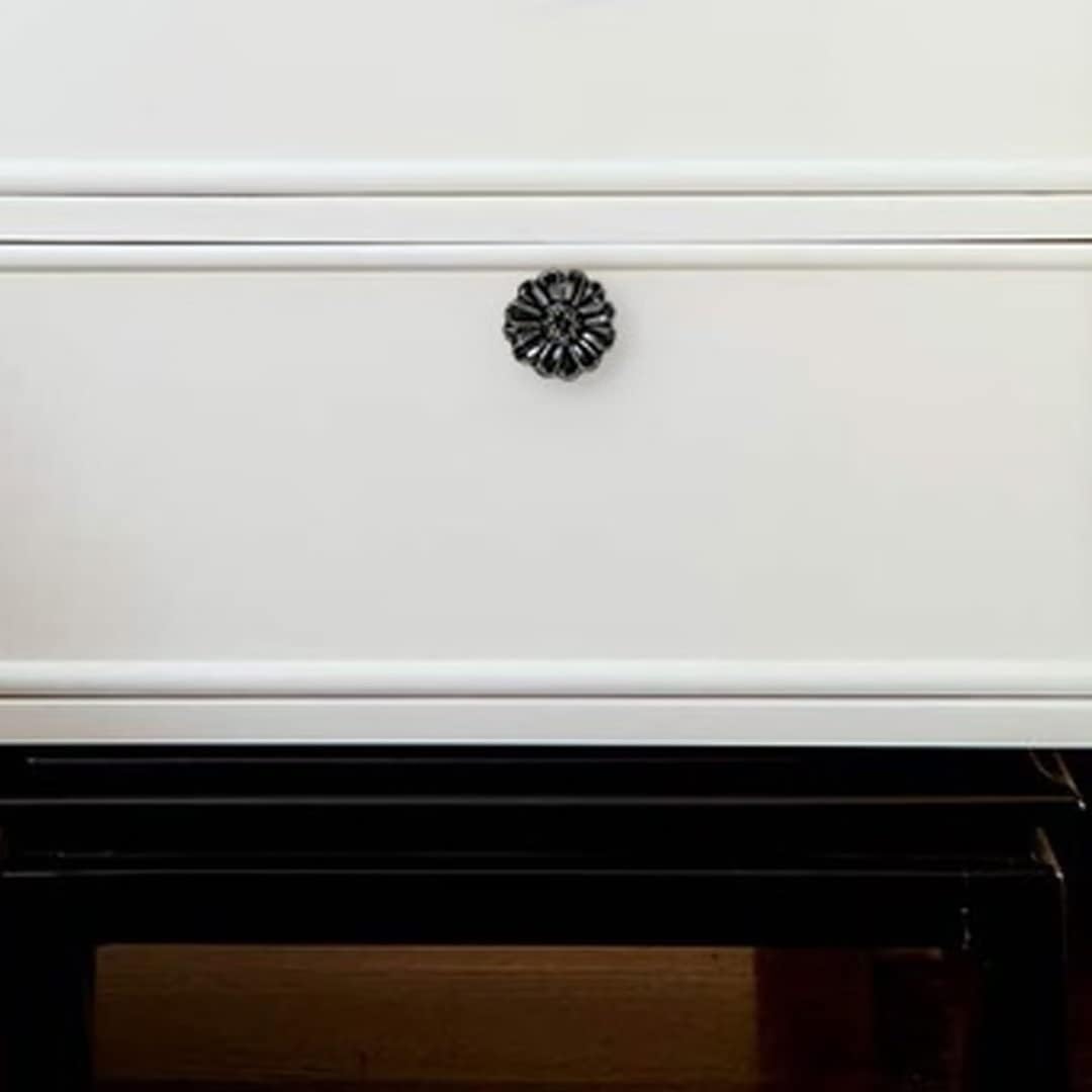 5 Pcs Ceramic Flower Cabinet Knobs, Vintage Kitchen Drawer Pull Handles Door Knob for Dresser Cupboard Wardrobe Kitchen, Furniture Accessories Hardware (Red)