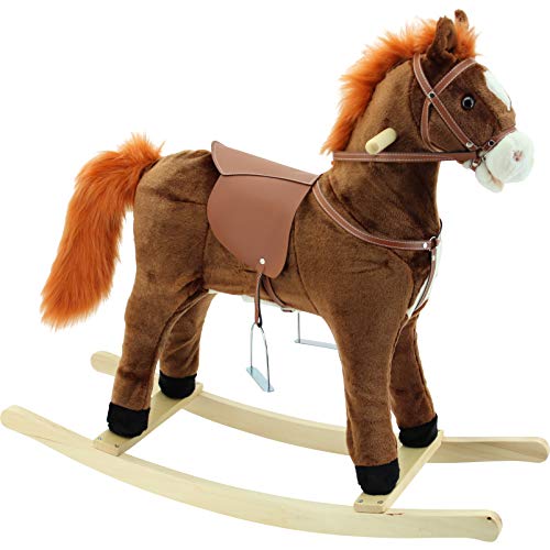 Sweety-Toys 10738 Schaukelpferd braun mit rot-brauner Mähne und Schweif – Bild 3