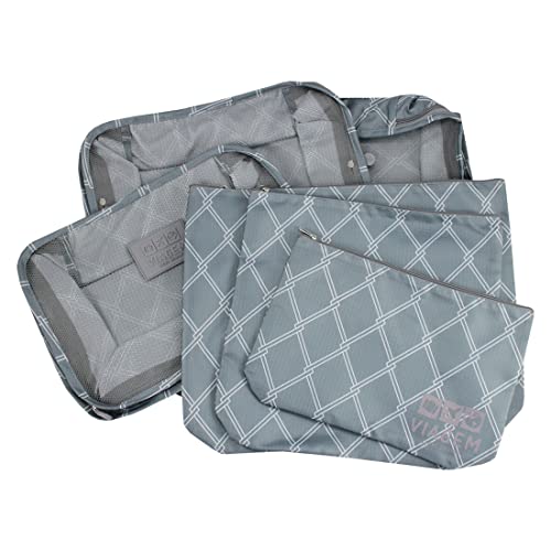 Organizador De Malas Kit 6 Peças Necessaire Bagagem Viagem Cor:Cinza