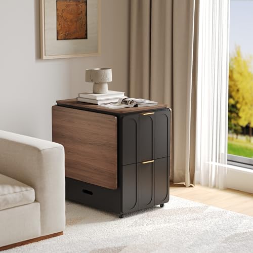 Image of ModernMate 3-in-1 Folding Desk & File Cabinet with 4 Drawers, Power Outlet
